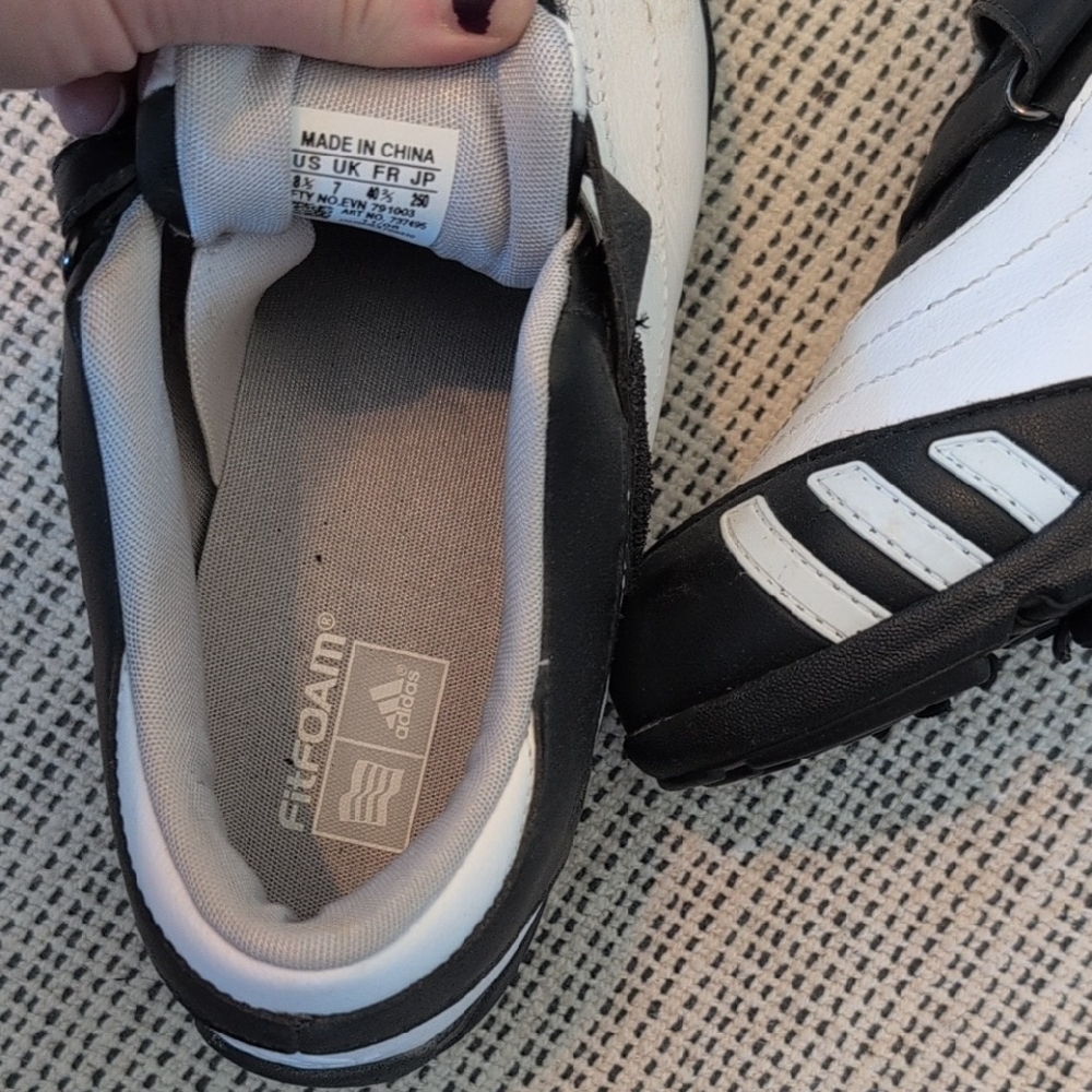 Golf Spikes: Adidas Black and White Fitfoam - Picture 2 of 5